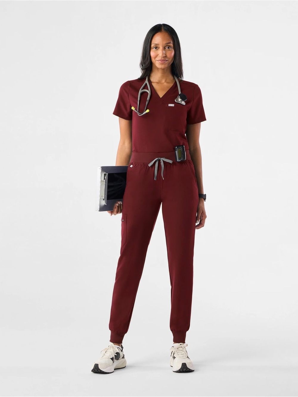 Figs Women's Maroon Scrub Set